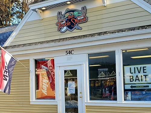 The Tackle Shack's storefront in New Hampshire.